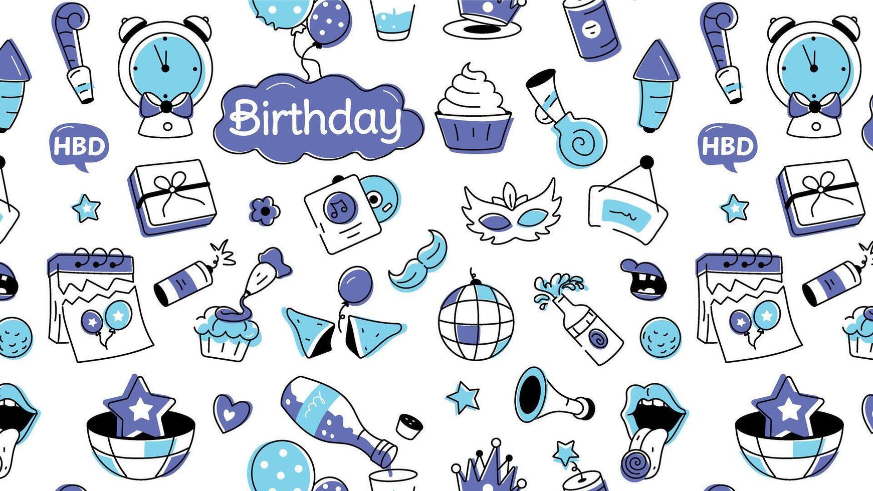 Birthday Celebration Doodle Icon vector