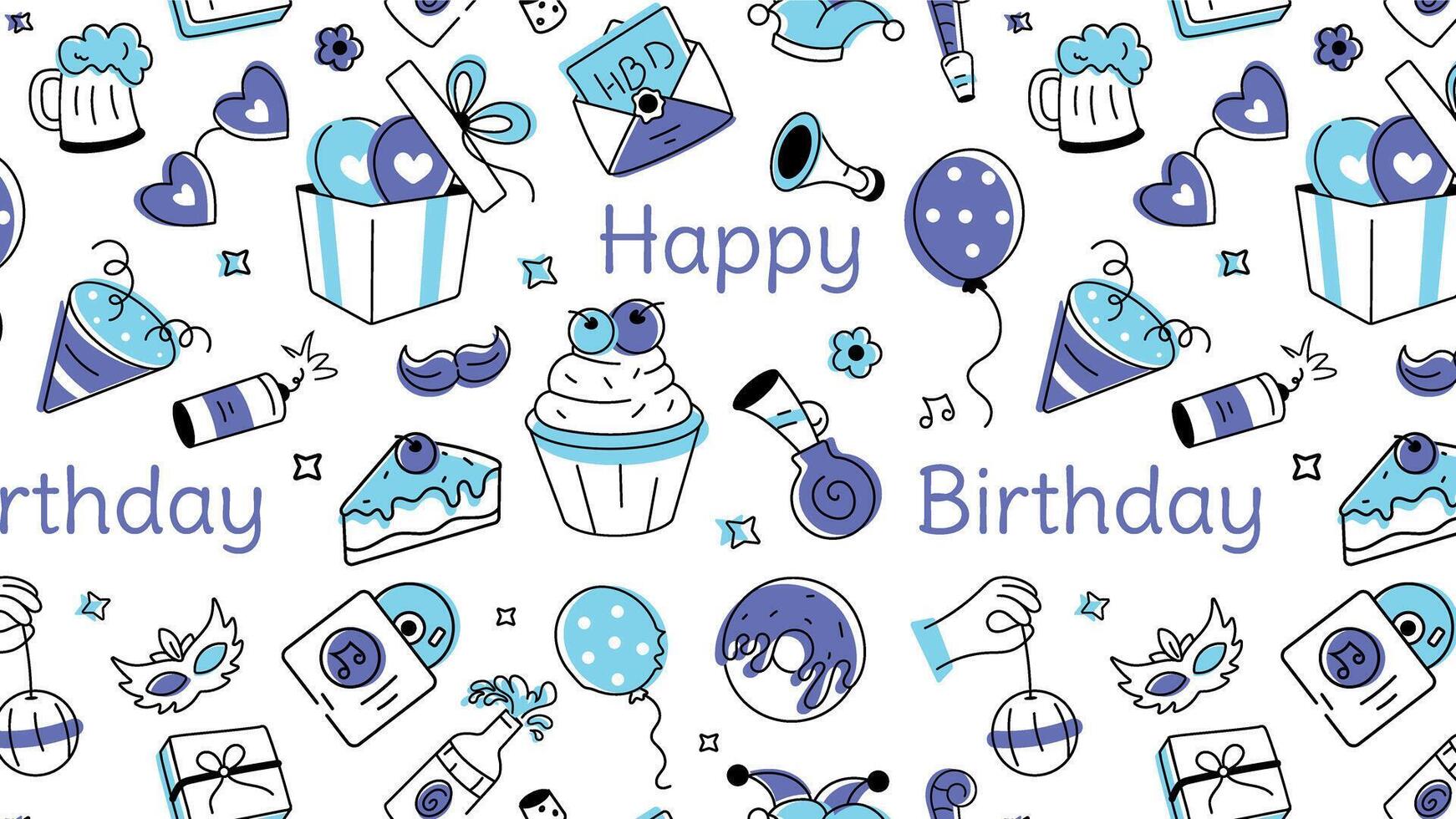 Birthday Celebration Doodle Icon vector