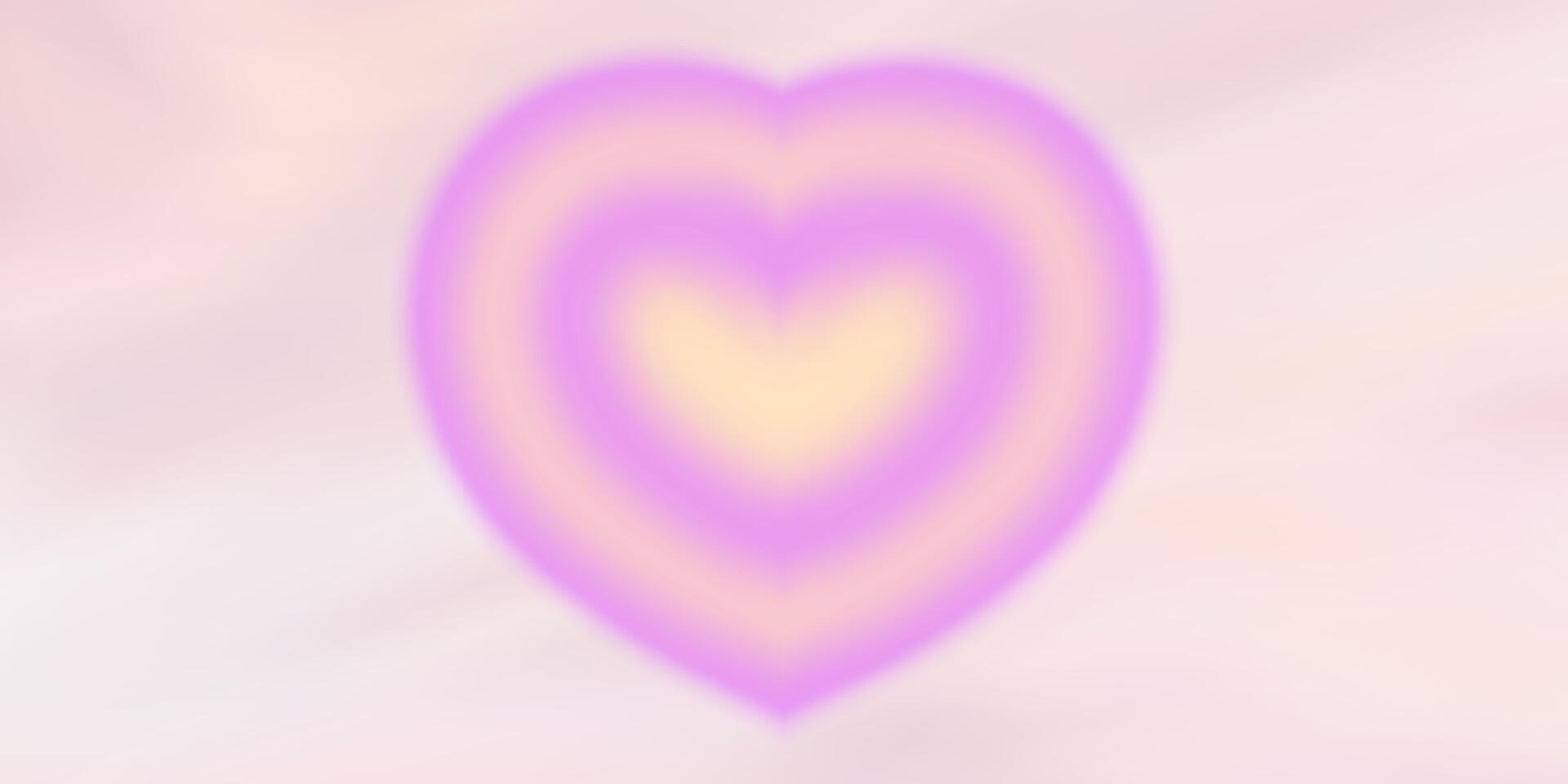 Blur Heart background tunnel gradient y2k. Aesthetic gradient with heart shape for background valentines day. Vector illustration