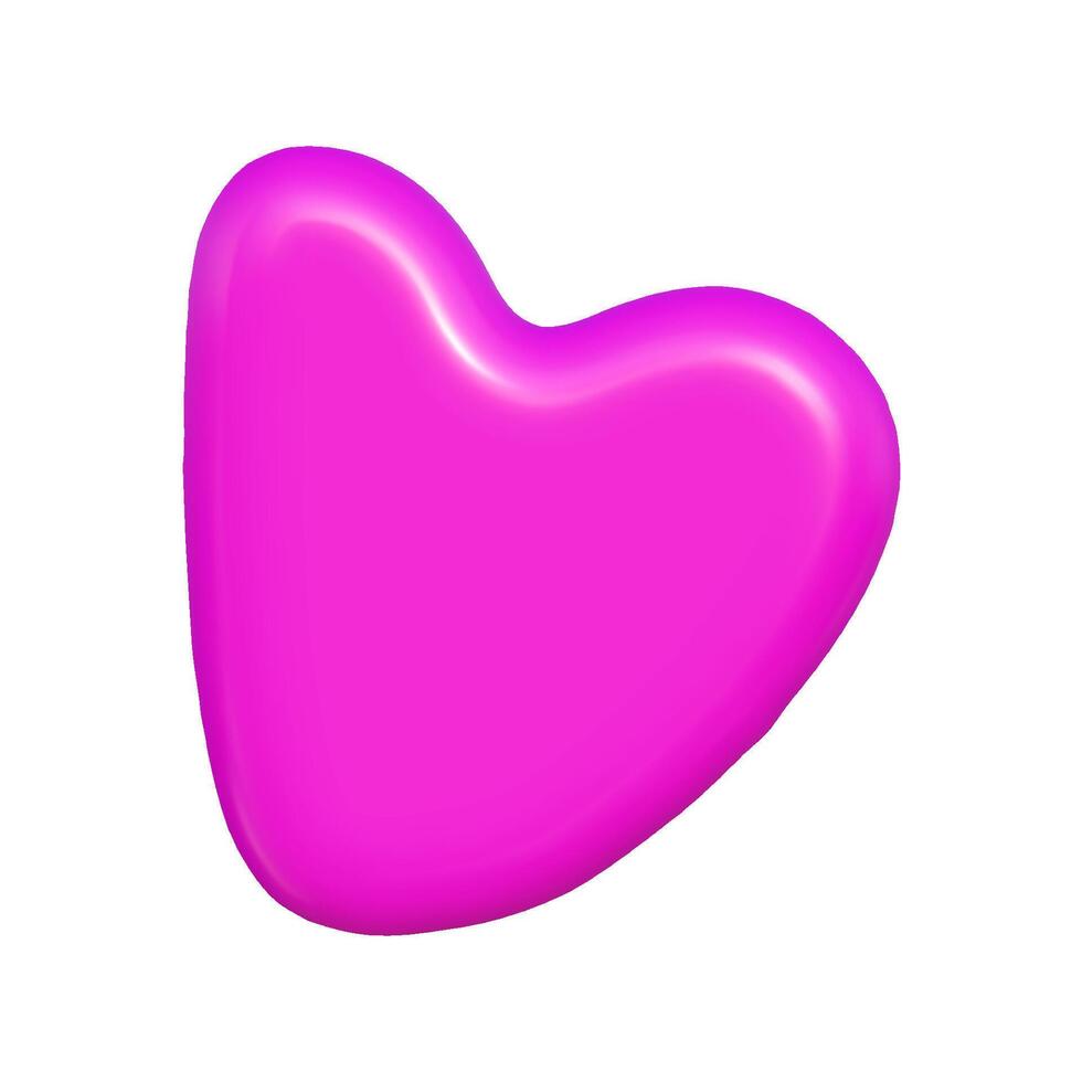 3d abstract y2k element. Plastic colorful playful doodle shape. 3d vector render.