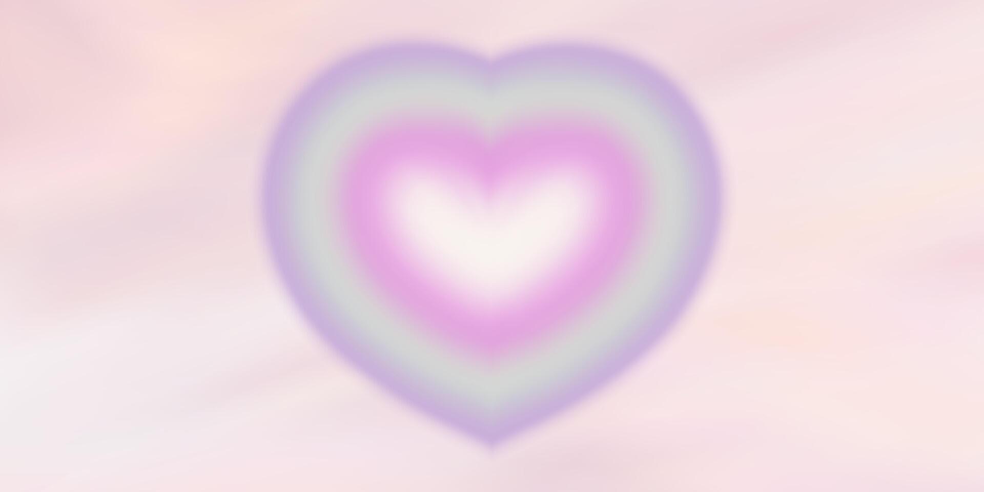 Blur Heart background tunnel gradient y2k. Aesthetic gradient with heart shape for background valentines day. Vector illustration