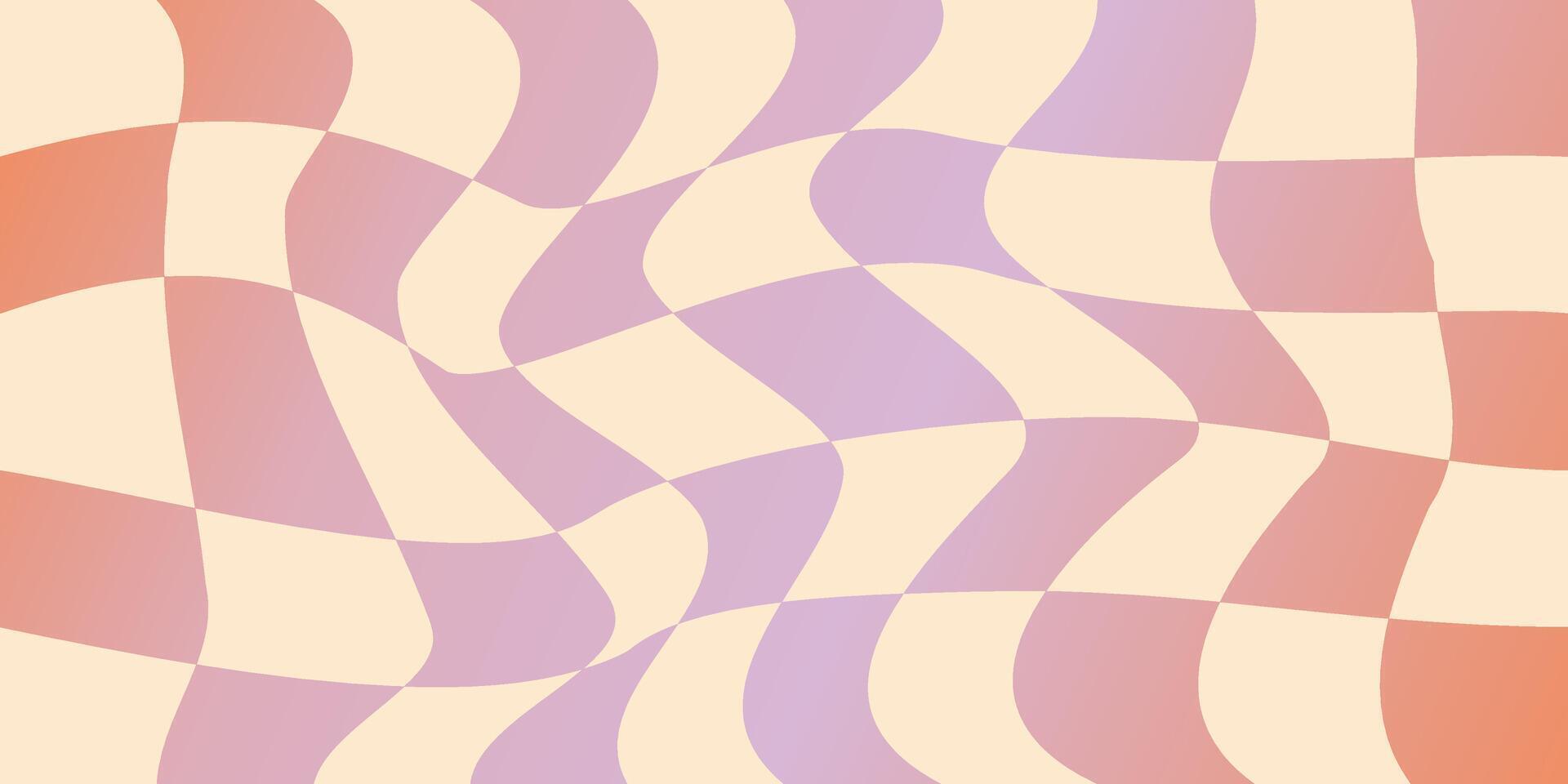 Checkerboard psychedelic pattern. Checkerboard background y2k retro grid. Psychedelic texture vector illustration.