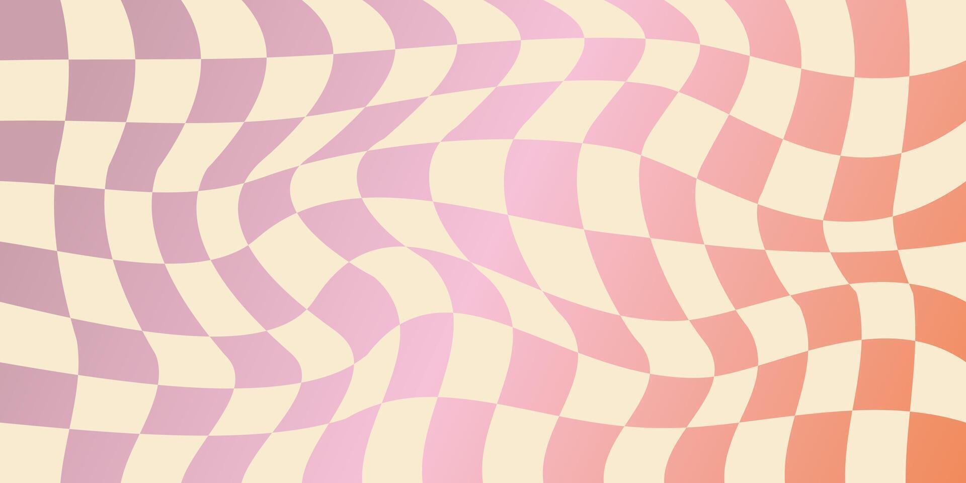 Checkerboard psychedelic pattern. Checkerboard background y2k retro grid. Psychedelic texture vector illustration.