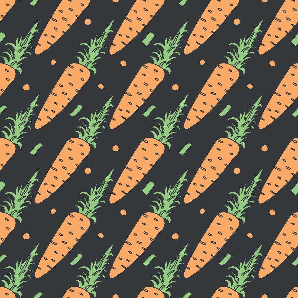 seamless carrot pattern. doodle illustration with carrot. pattern with carrot vector