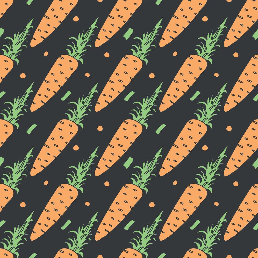 seamless carrot pattern. doodle illustration with carrot. pattern with carrot vector