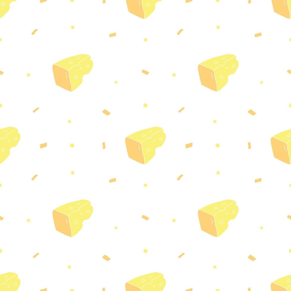 seamless cheese pattern. Drawing doodle background with cheese vector