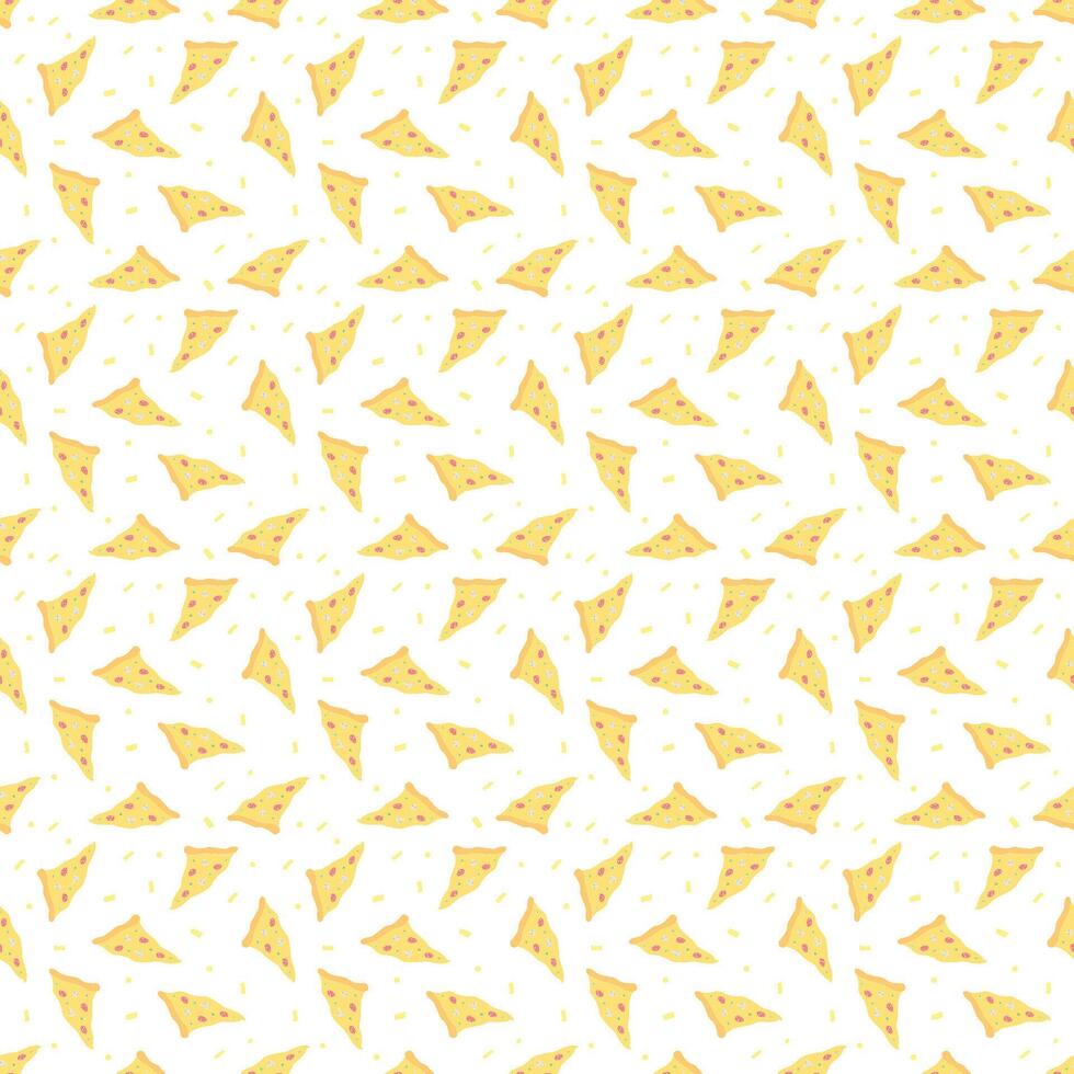 Seamless pizza pattern. Black and white pizza background. Doodle vector pizza illustration. Fast food vector pattern