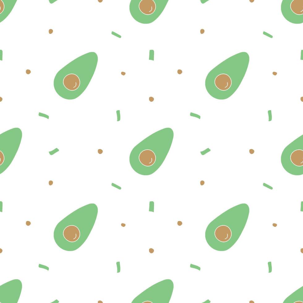 sin costura aguacate modelo. de colores aguacate antecedentes. garabatear ilustración con frutas vector