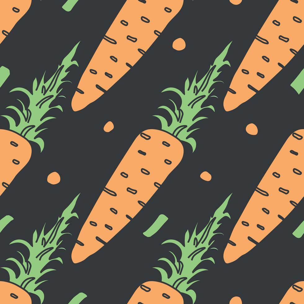 seamless carrot pattern. doodle illustration with carrot. pattern with carrot vector