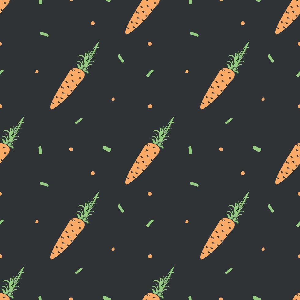 seamless carrot pattern. doodle illustration with carrot. pattern with carrot vector