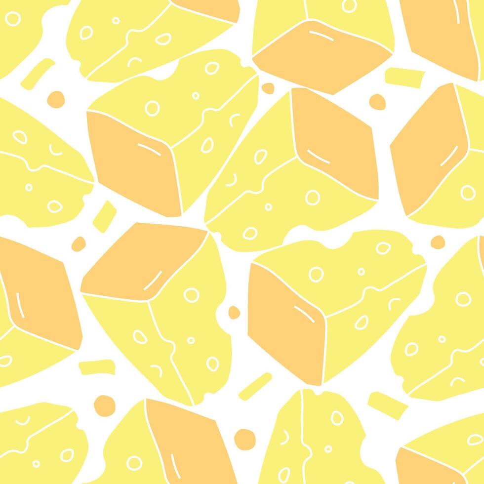 seamless cheese pattern. Drawing doodle background with cheese vector