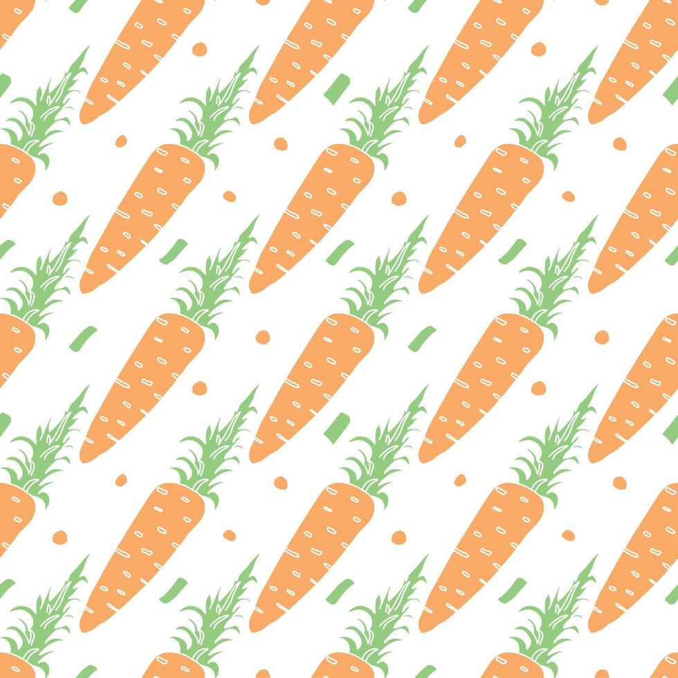 seamless carrot pattern. doodle illustration with carrot. pattern with carrot vector