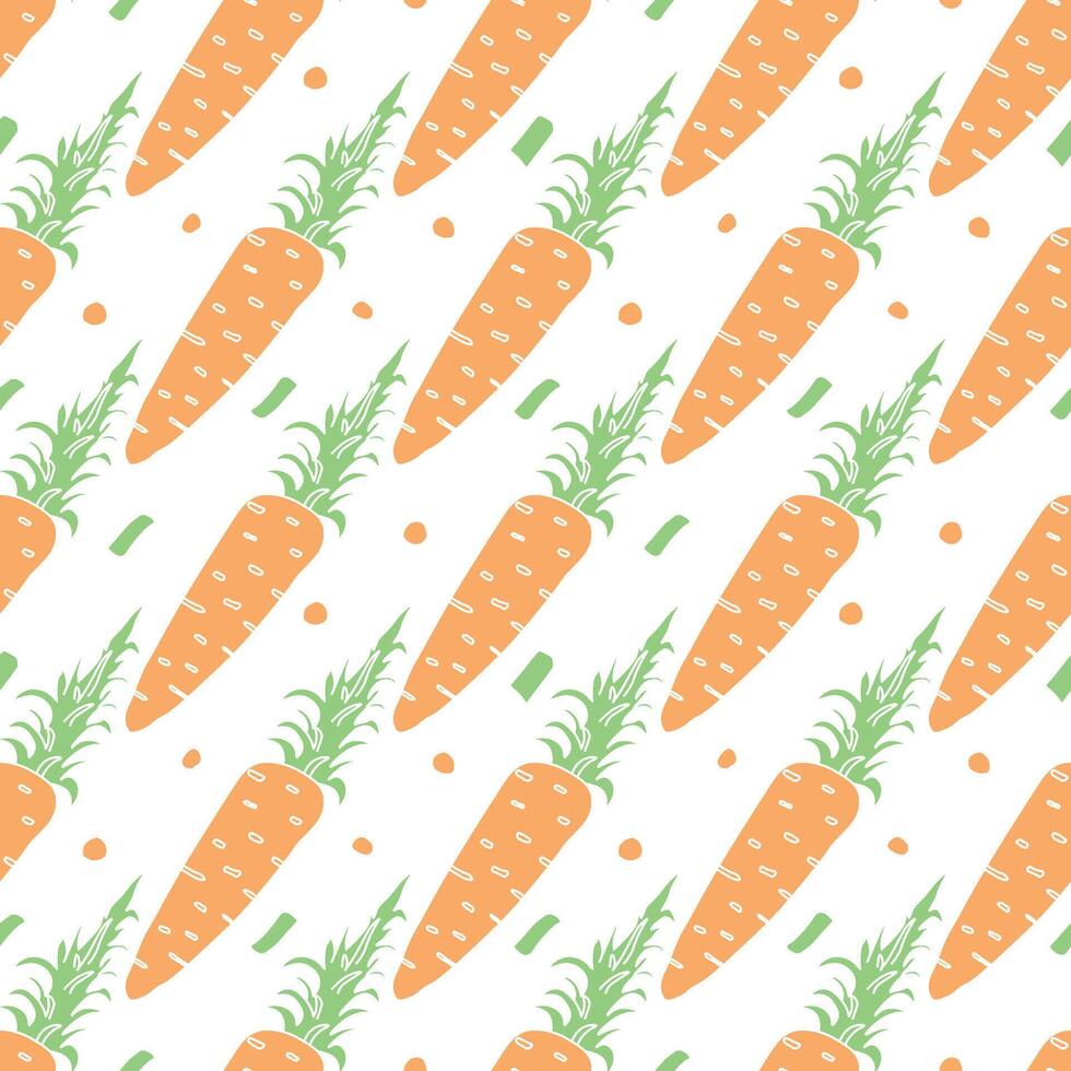 seamless carrot pattern. doodle illustration with carrot. pattern with carrot vector