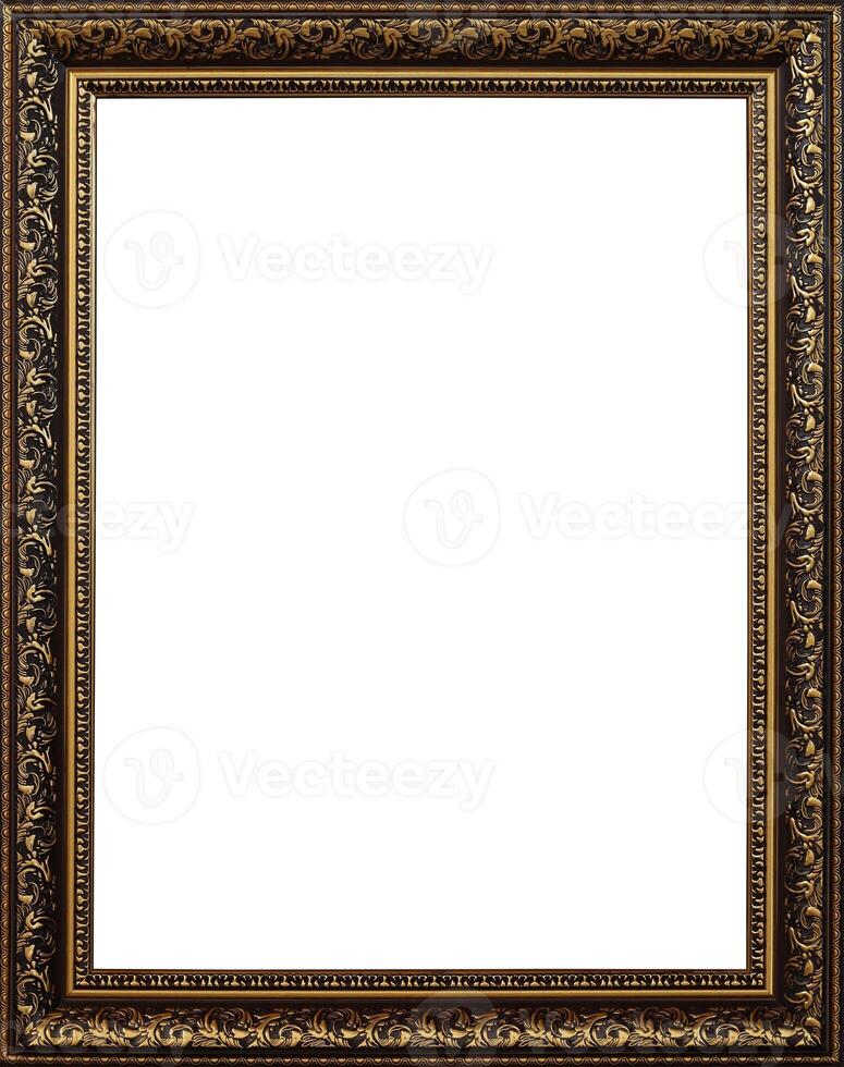 Isolated Photo Frame, Wooden Antique Photo Frame with blank mockup