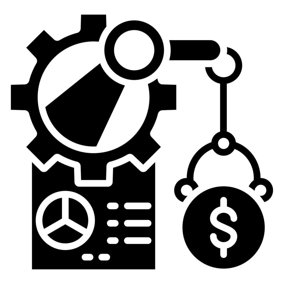 Financial Automation icon line vector illustration