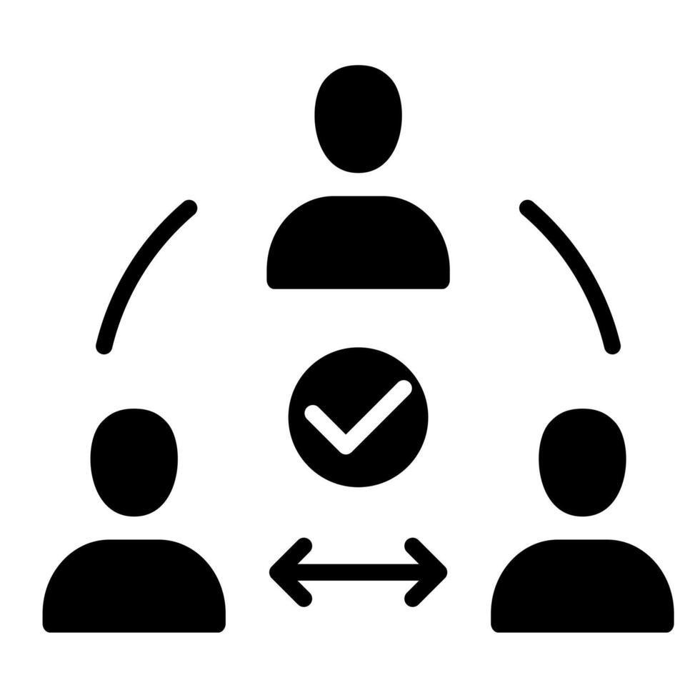 Third-Party Verification icon line vector illustration