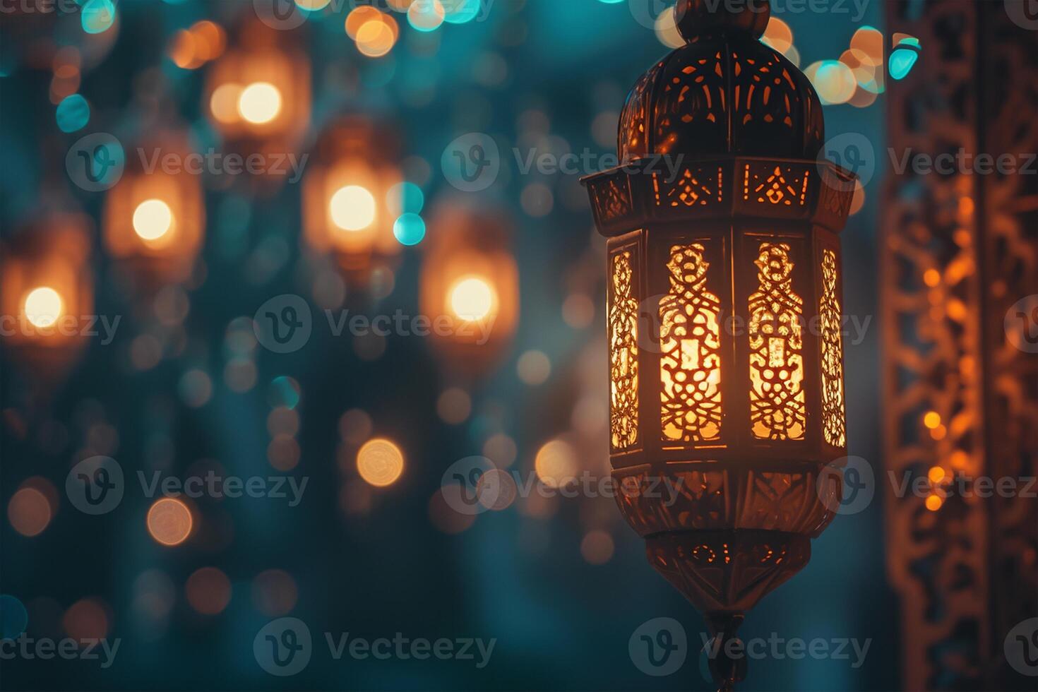 AI generated concept for islamic celebration day ramadan kareem photo