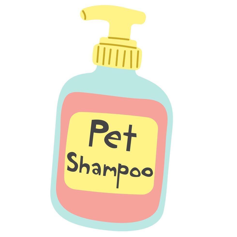 Pet Shampoo Single 1 cute on a white background, vector illustration.