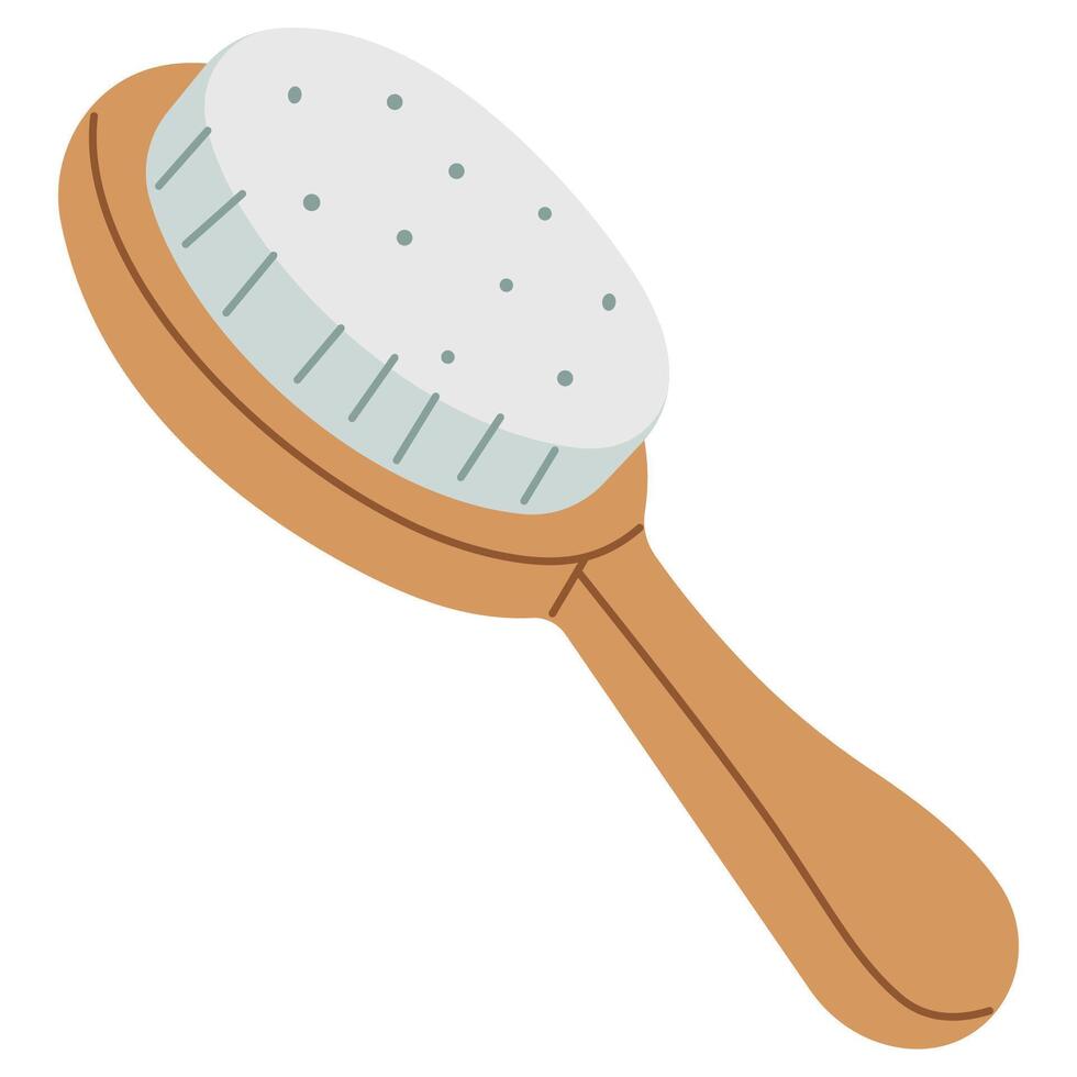Grooming Brush Single 3cute on a white background, vector. vector