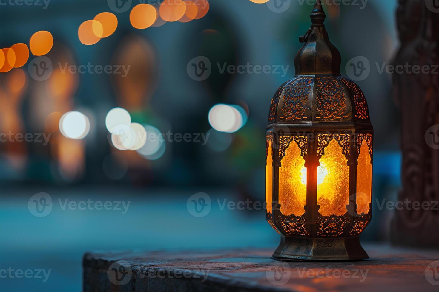 AI generated Lantern Ideal for Ramadan concept photo