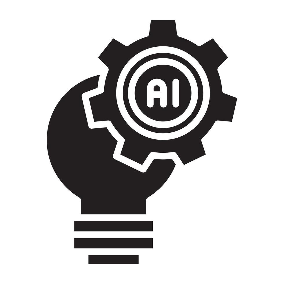 Ai artificial intelligence technology light bulb icon. vector