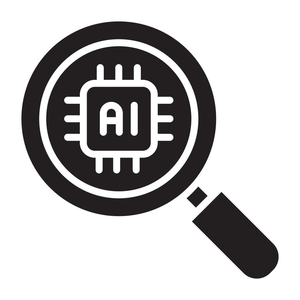 Search engine artificial intelligence icon. vector