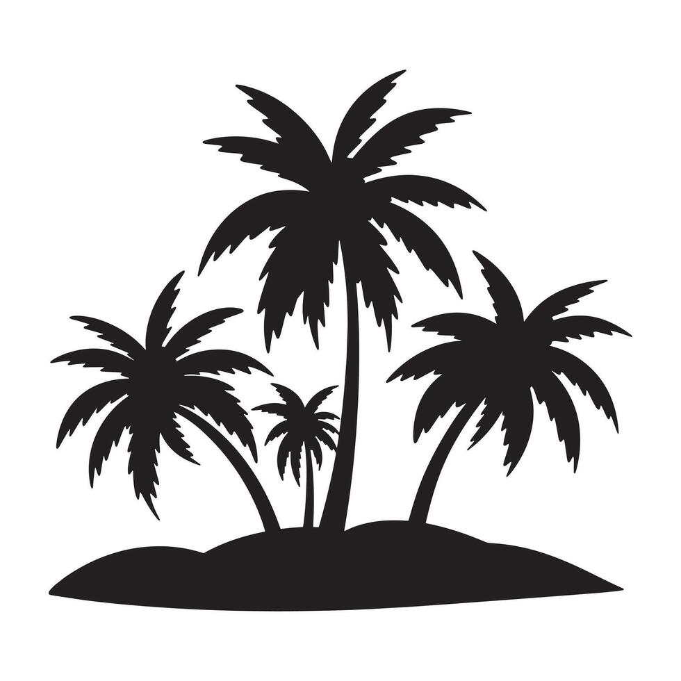 Coco palma árbol silueta. vector