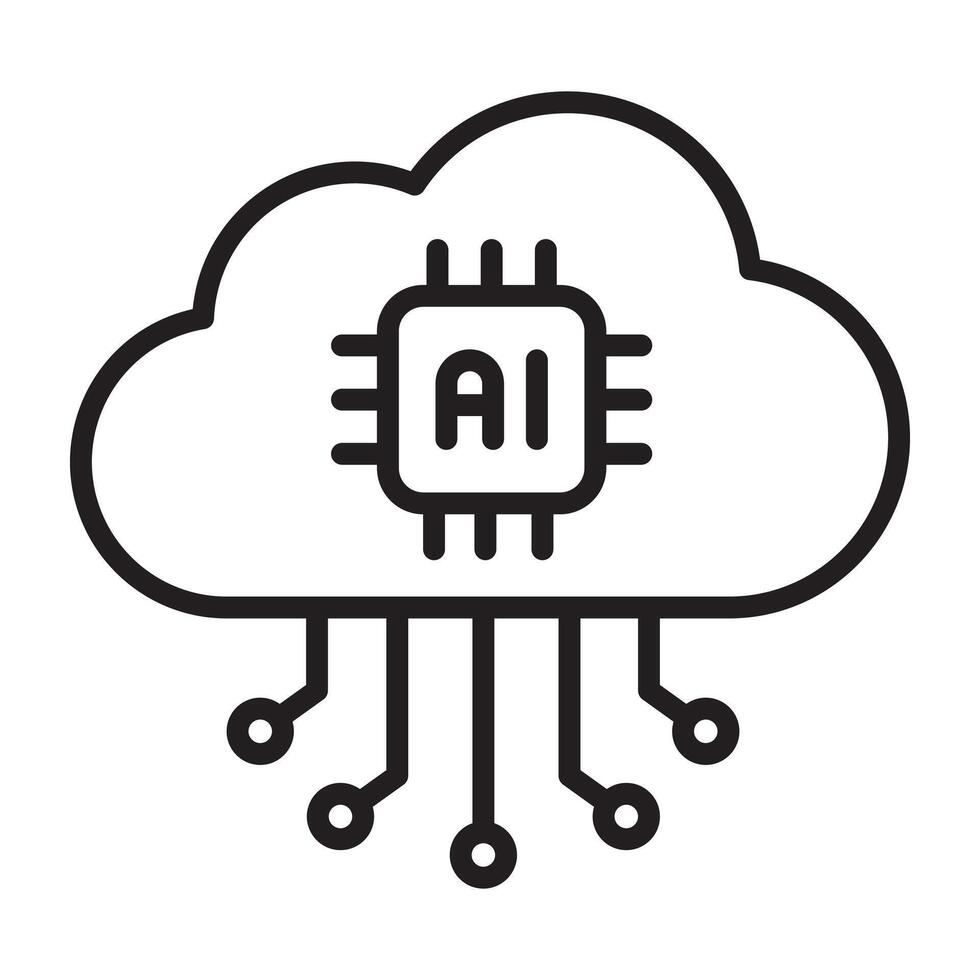 Cloud data ai icon. vector