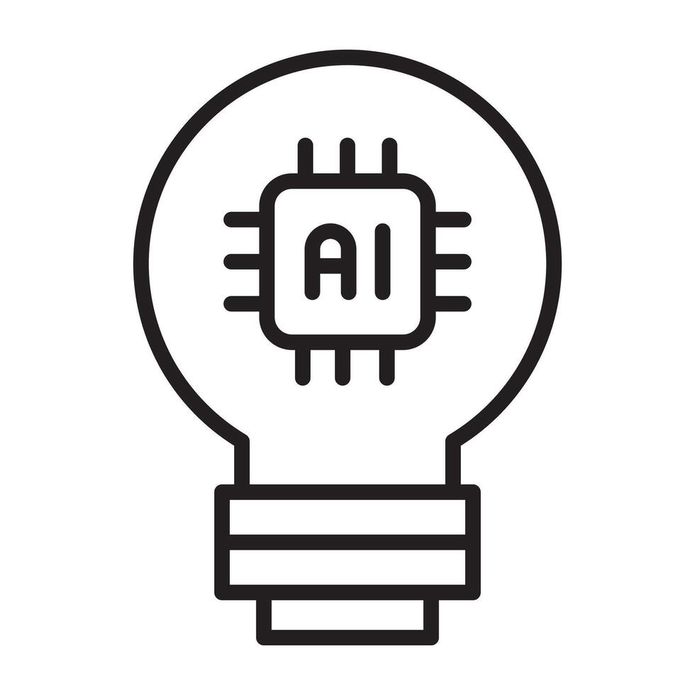 Ai artificial intelligence technology light bulb icon. vector