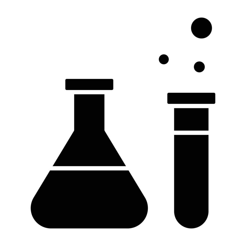 Flask tube lab science icon. vector