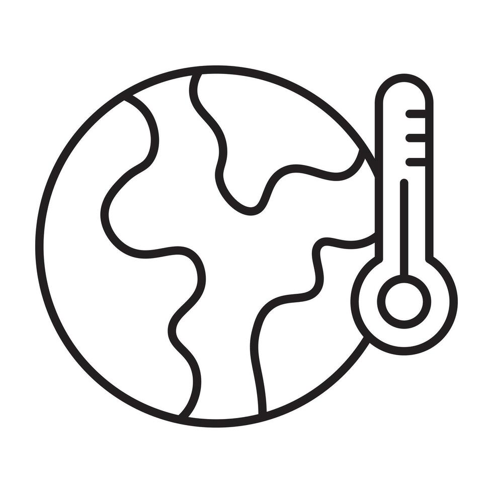 Global warming line icon. vector