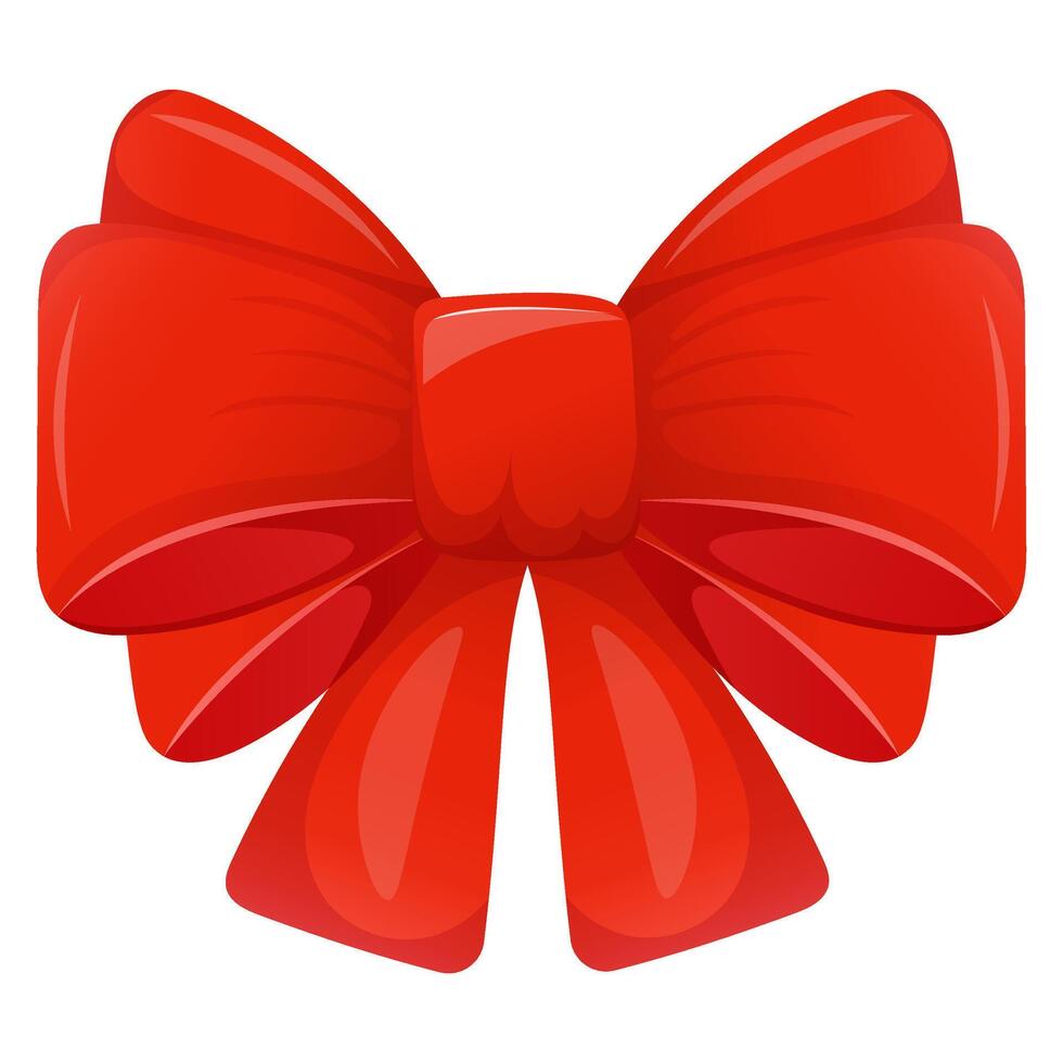 Red cartoon bow isolated on white vector