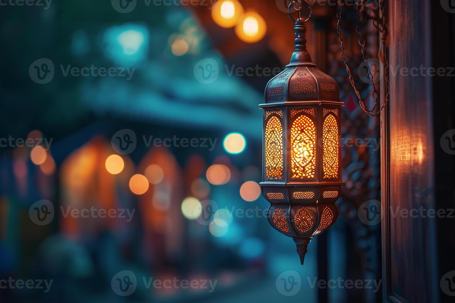 AI generated Lantern Ideal for Ramadan concept photo