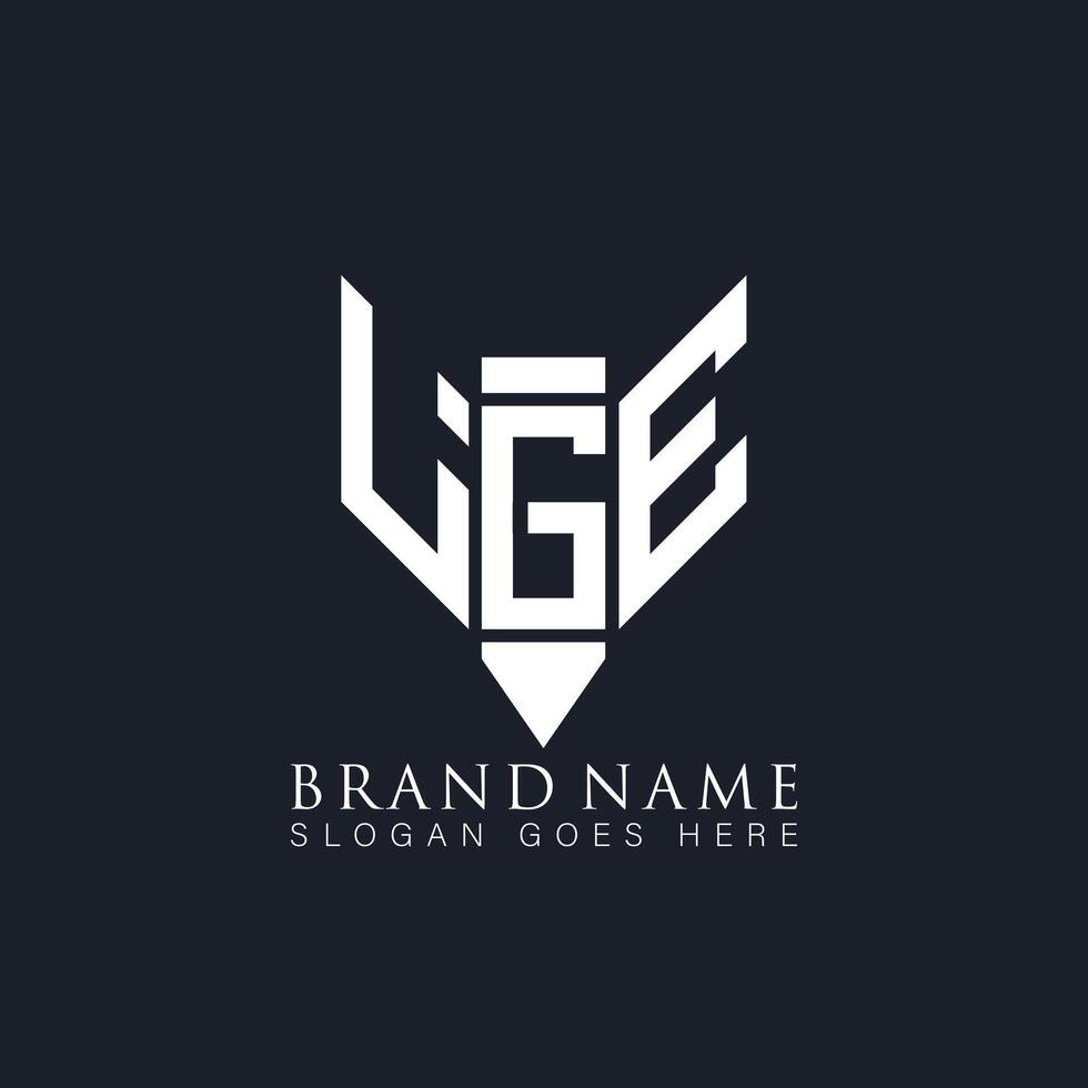 LGE abstract letter logo. LGE creative monogram initials letter logo concept. LGE Unique modern flat abstract vector letter logo design.