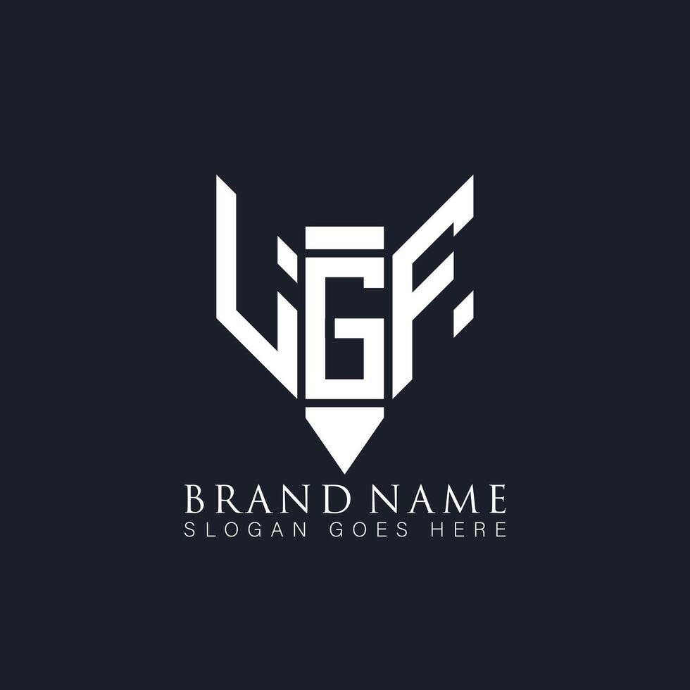 LGF abstract letter logo. LGF creative monogram initials letter logo concept. LGF Unique modern flat abstract vector letter logo design.