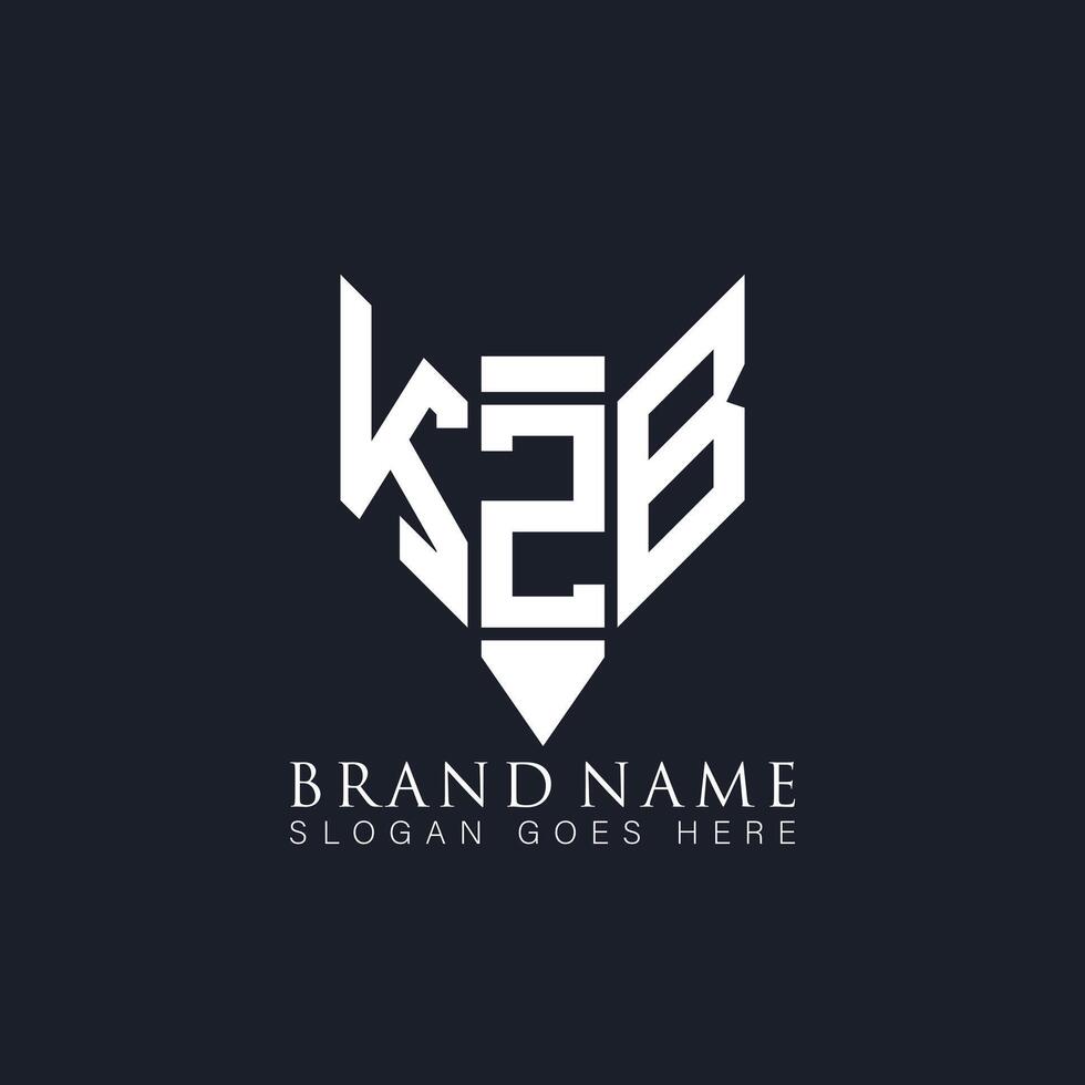 KZB abstract letter logo. KZB creative monogram initials letter logo concept. KZB Unique modern flat abstract vector letter logo design.