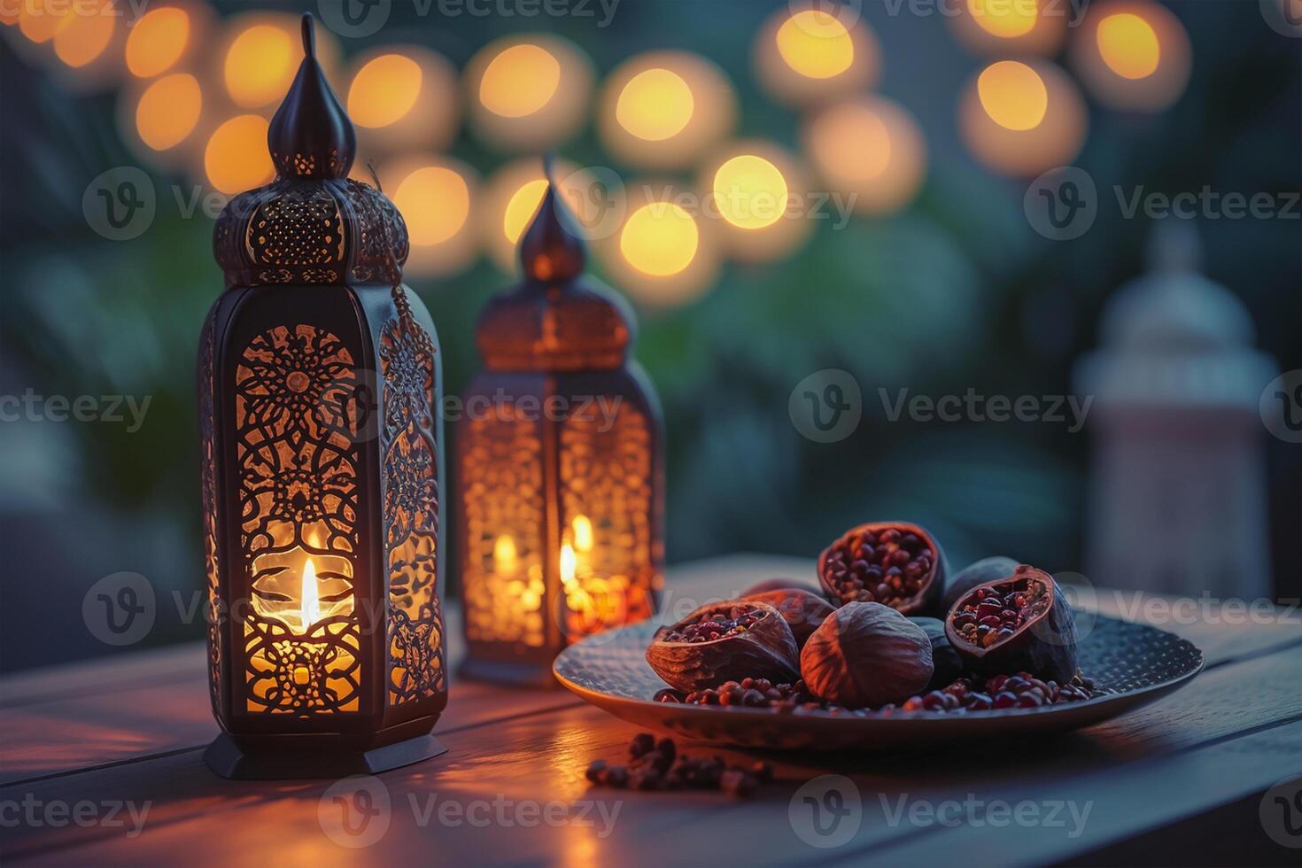 ai generado Ramadán fechas para iftar apertura foto