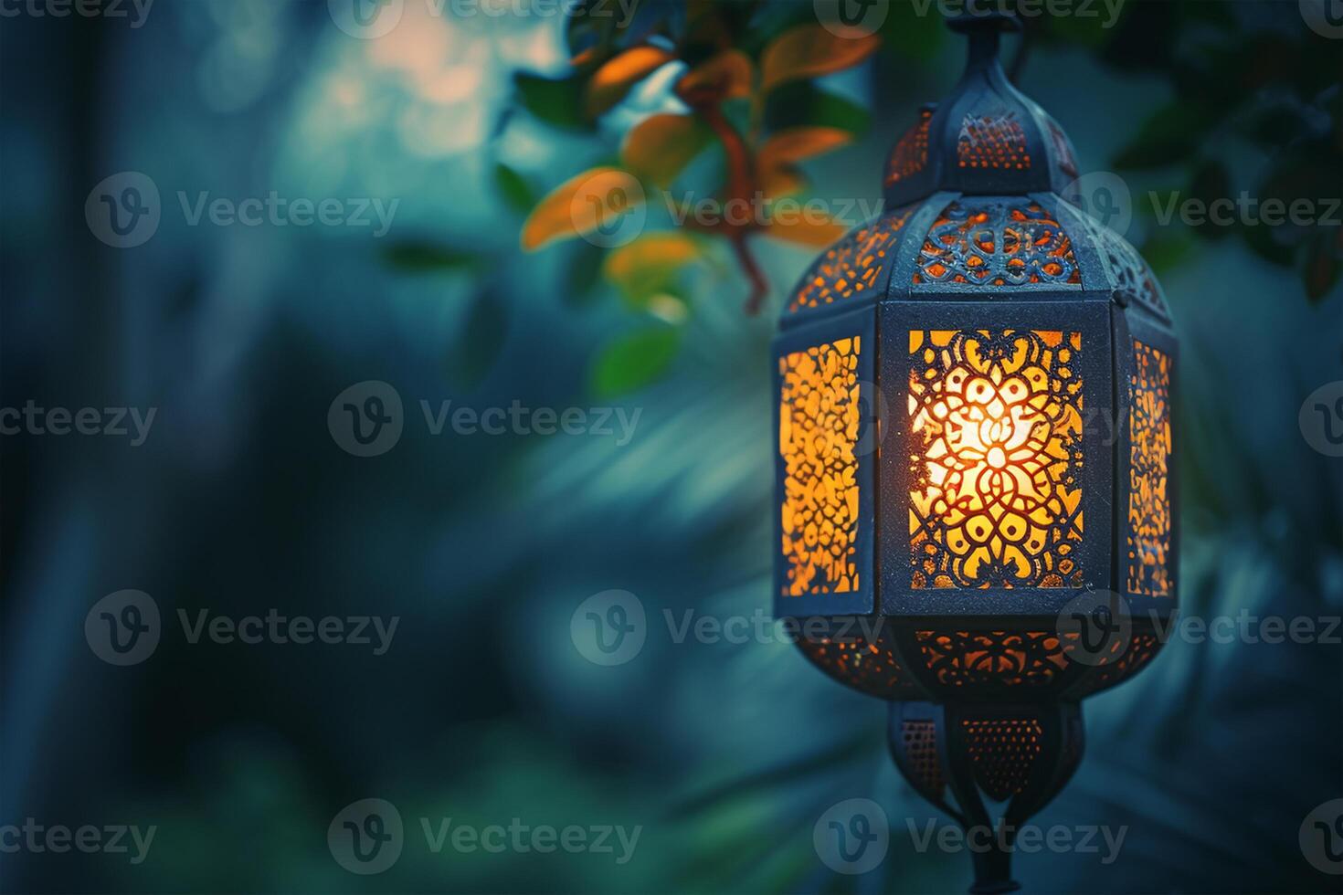 AI generated Lantern Ideal for Ramadan concept photo