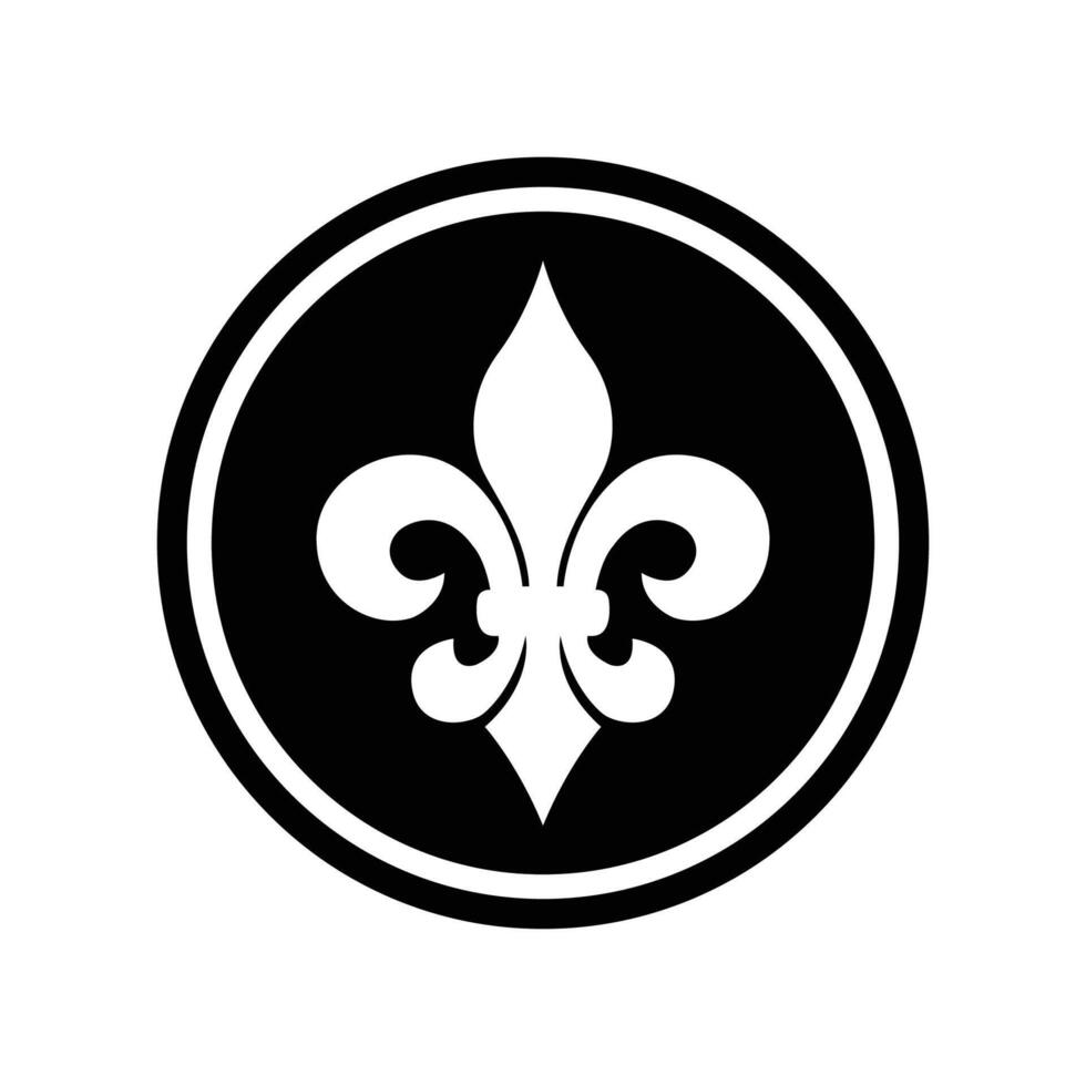 fleur de lis icon vector design template in white background