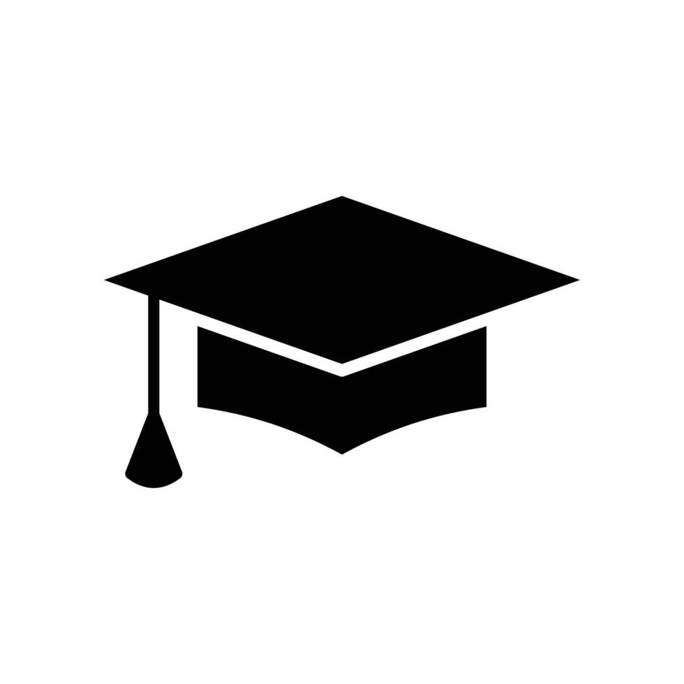 graduation cap icon vector design template in white background