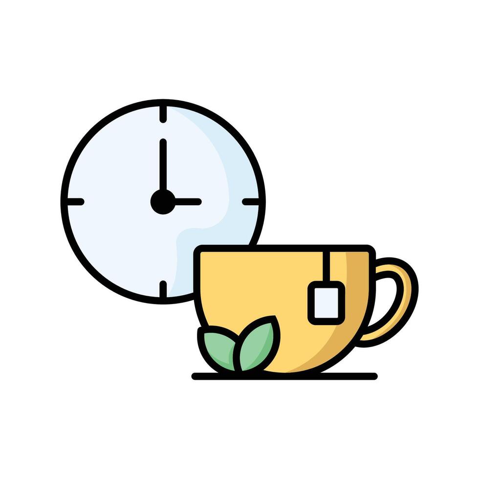 té hora icono vector diseño modelo en blanco antecedentes