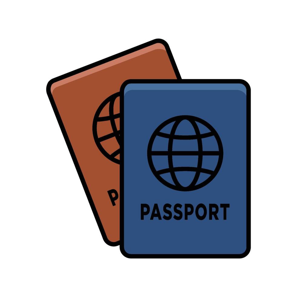 pasaporte icono vector diseño modelo en blanco antecedentes