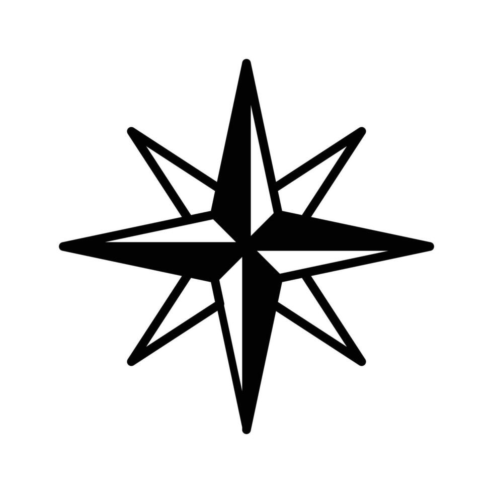 north star icon vector design template in white background