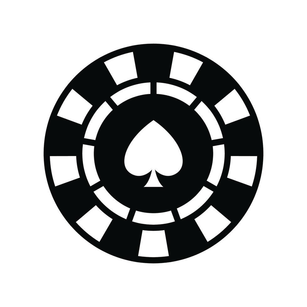 poker chip icon vector design template in white background