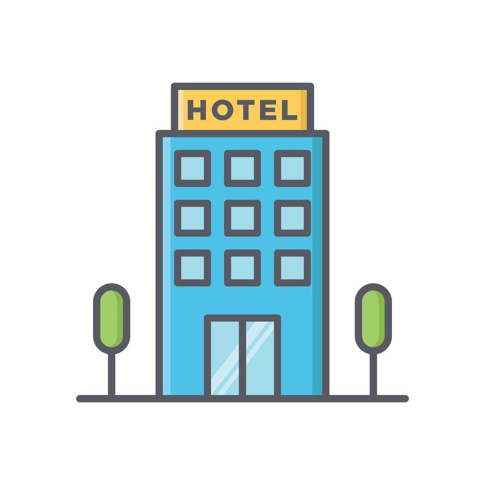 hotel building icon vector design template in white background