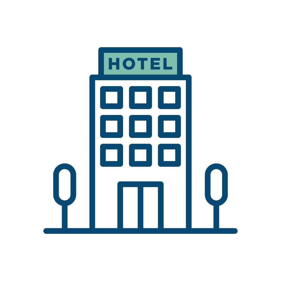 hotel edificio icono vector diseño modelo en blanco antecedentes