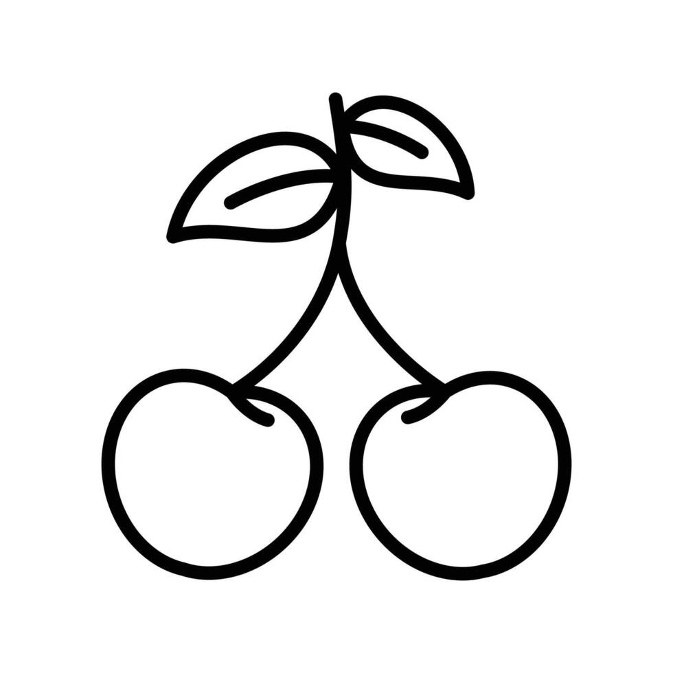 Cereza Fruta icono vector diseño modelo en blanco antecedentes