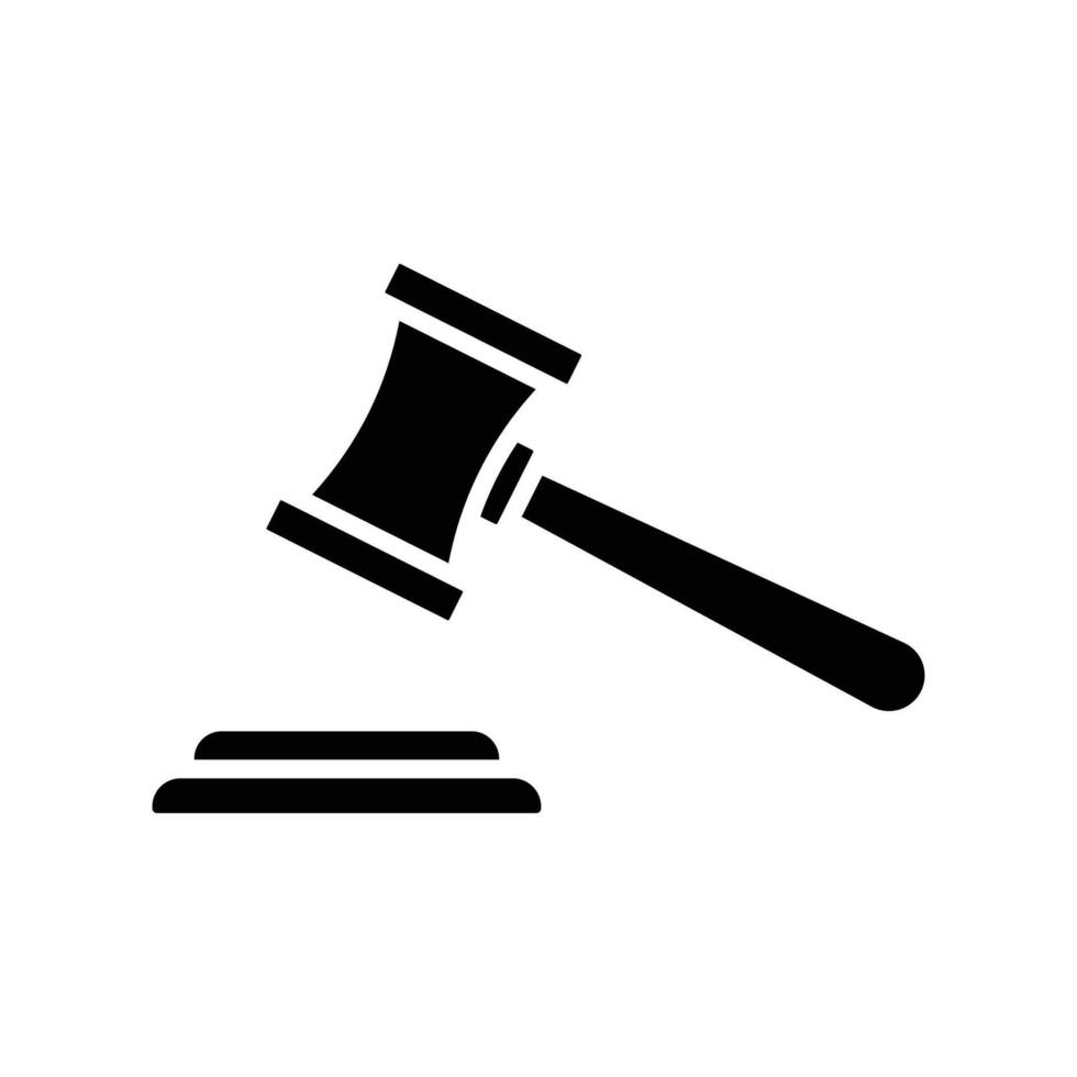 martillo de justicia icono vector diseño modelo en blanco antecedentes