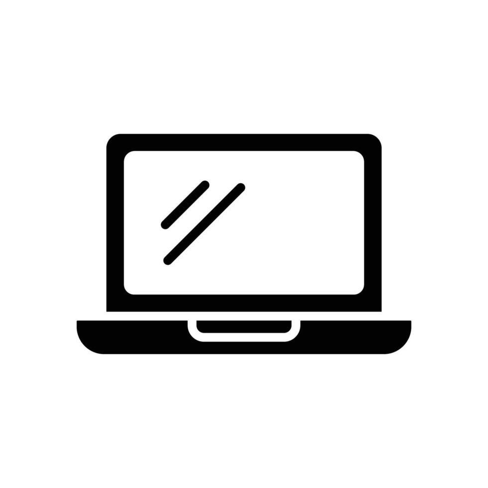 ordenador portátil icono vector diseño modelo en blanco antecedentes
