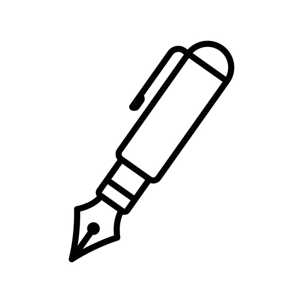fuente bolígrafo icono vector diseño modelo en blanco antecedentes